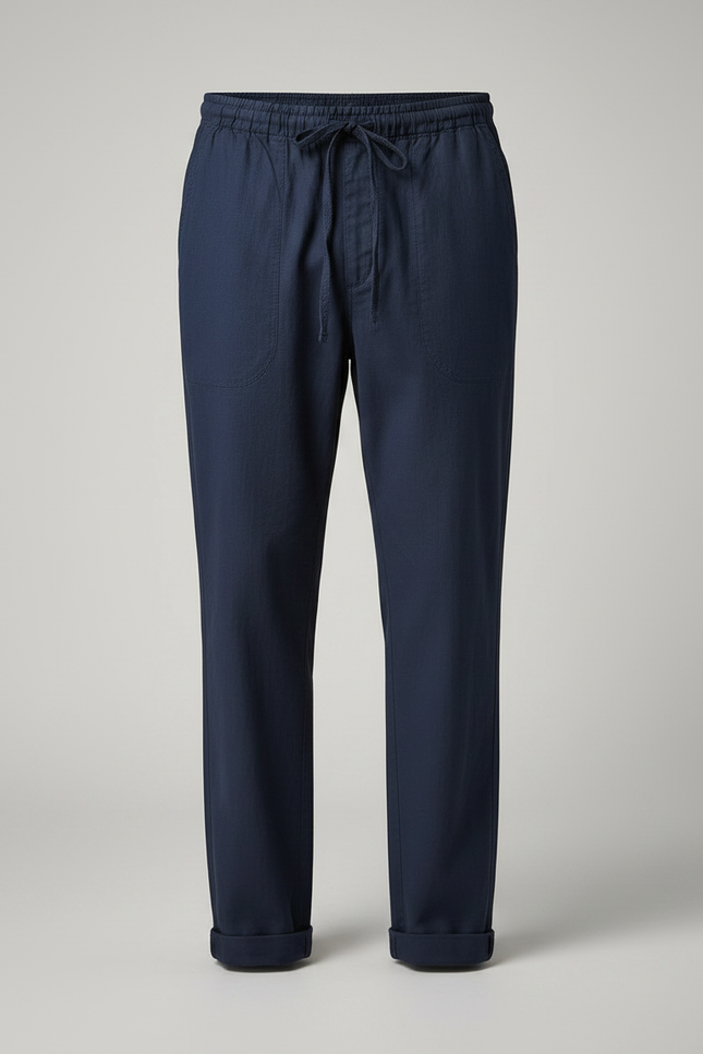 Pantalon Chinois Homme Bleu Marine Ample - Coton - vue 3