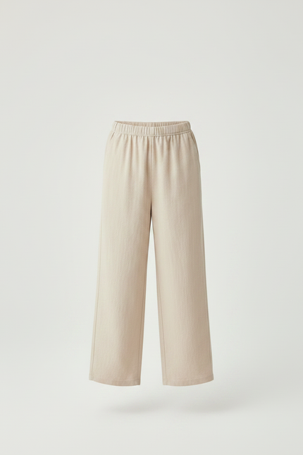 Pantalon Chinois Beige Ample Décontracté Enfant - Lin - vue 3