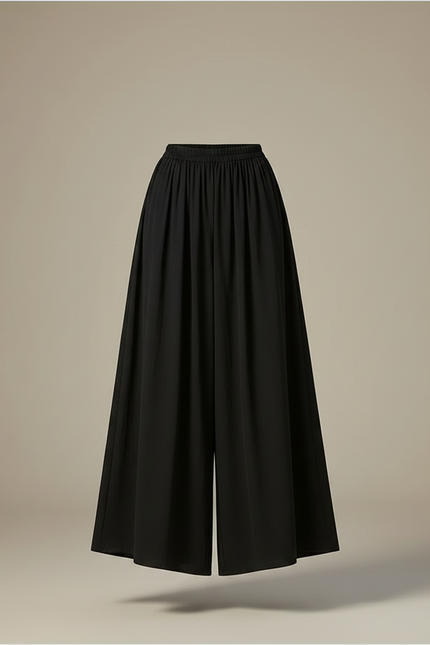 Pantalon Chinois Jupe Chiffon Encre Dégradé Élégant Femme - Noir Viscose - vue 3