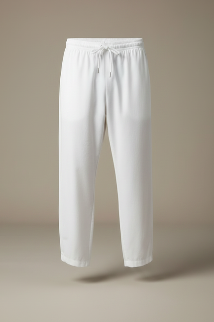 Pantalon Chinois Blanc Ample Cordon Décontracté Homme - Polyester - vue 3
