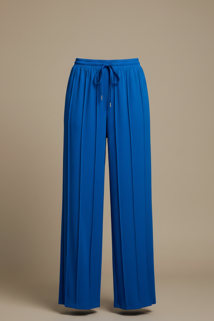 Pantalon Chinois Bleu Droit Fluide Cordon Sport - Polyester - vue 3