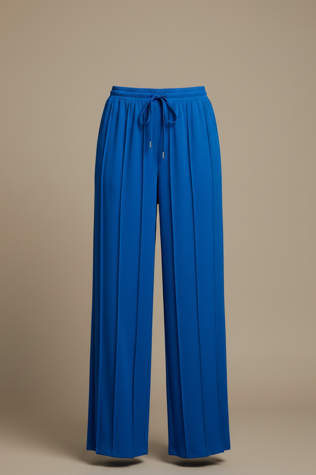 Pantalon Chinois Bleu Droit Fluide Cordon Sport - Polyester - vue 3