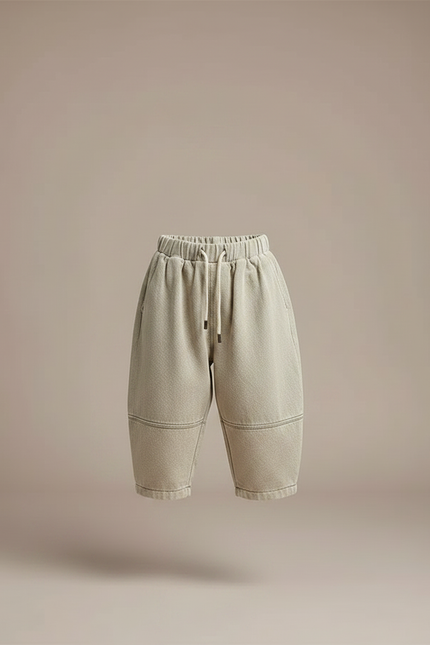 Pantalon Chinois Harem Ample Coton Enfant Beige - Molleton - vue 3