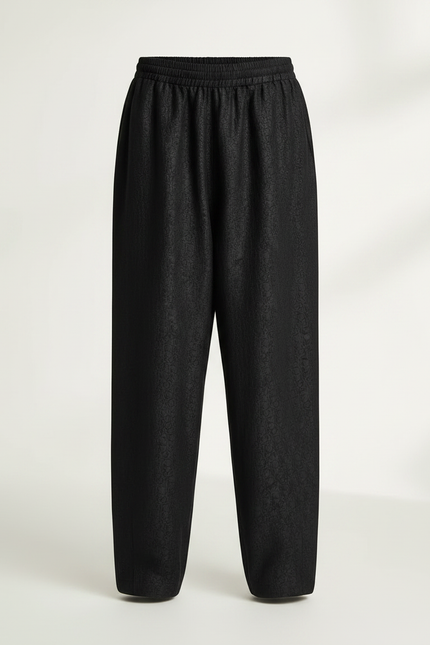 Pantalon Chinois Noir Ample Texturé Décontracté Enfant - Polyester - vue 3