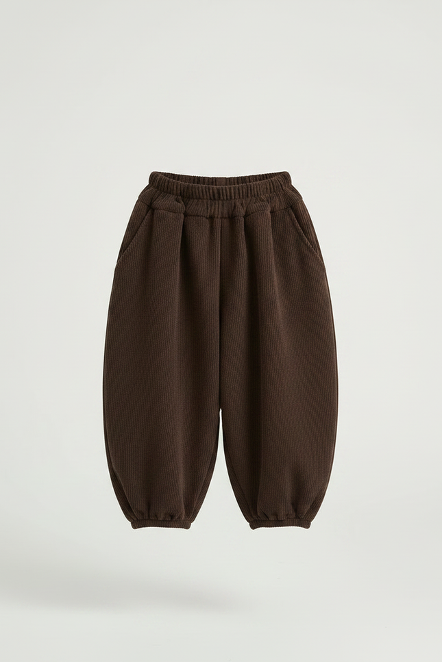 Pantalon Chinois Côtelé Ample Marron Fille Hiver - Cordé - vue 3