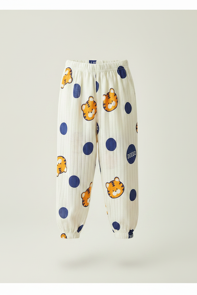 Pantalon Chinois Coton Rayé Tigre Pois Ample Enfant - Imprimé - vue 3
