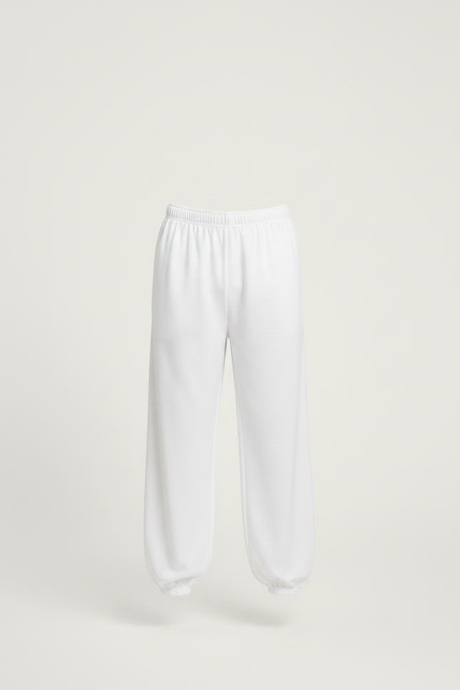 Pantalon Chinois Blanc Ample Coton Enfant Décontracté - Molleton - vue 3
