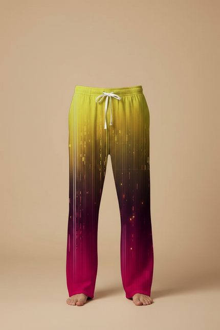 Pantalon Chinois Dégradé Fluorescent Ample Cordon Homme - Multicolore Polyester - vue 3