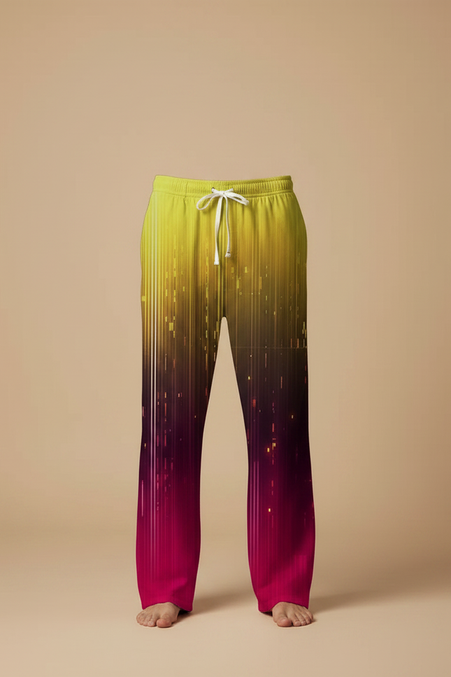Pantalon Chinois Dégradé Fluorescent Ample Cordon Homme - Multicolore Polyester - vue 3