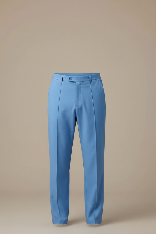 Pantalon Chinois Bleu Ciel Droit Décontracté Homme - Gabardine - vue 3