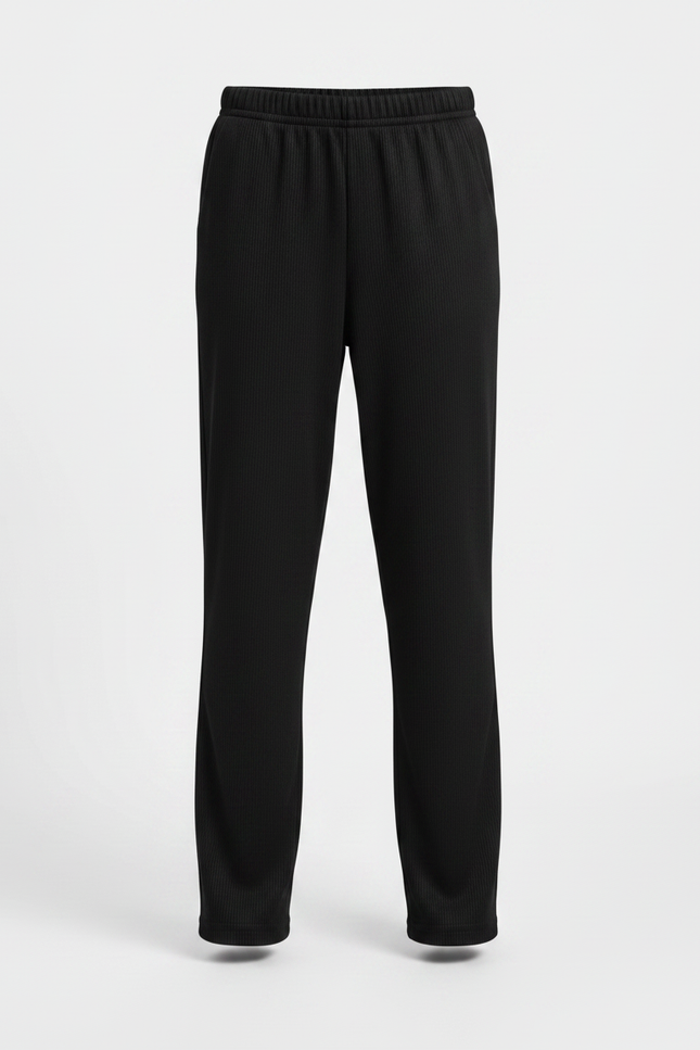 Pantalon Chinois Noir Côtelé Ample Fille - Cordé - vue 3