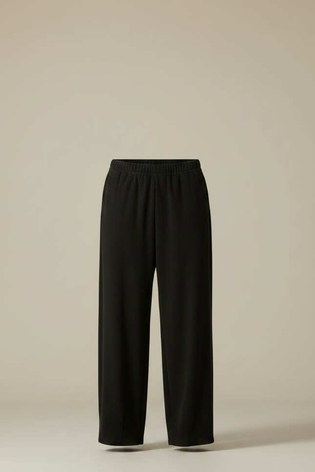 Pantalon Chinois Noir Côtelé Ample Décontracté Homme - Cordé - vue 3