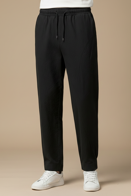 Pantalon Chinois Noir Coton Ample Décontracté Harem - vue 3
