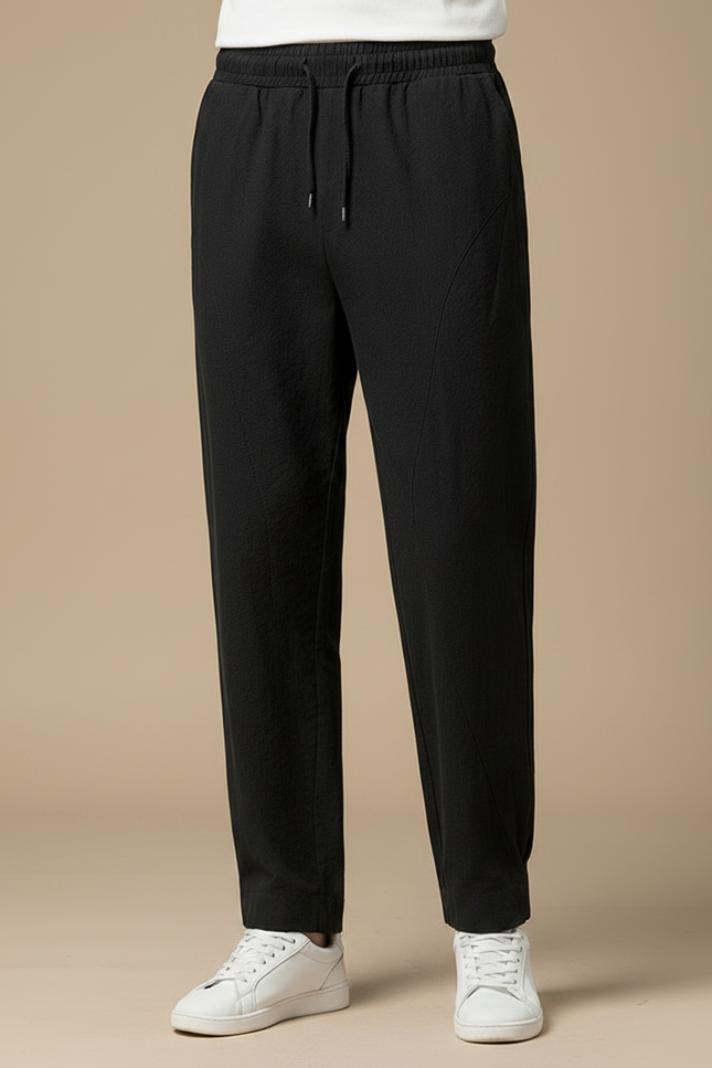 Pantalon Chinois Noir Coton Ample Décontracté Harem - vue 3