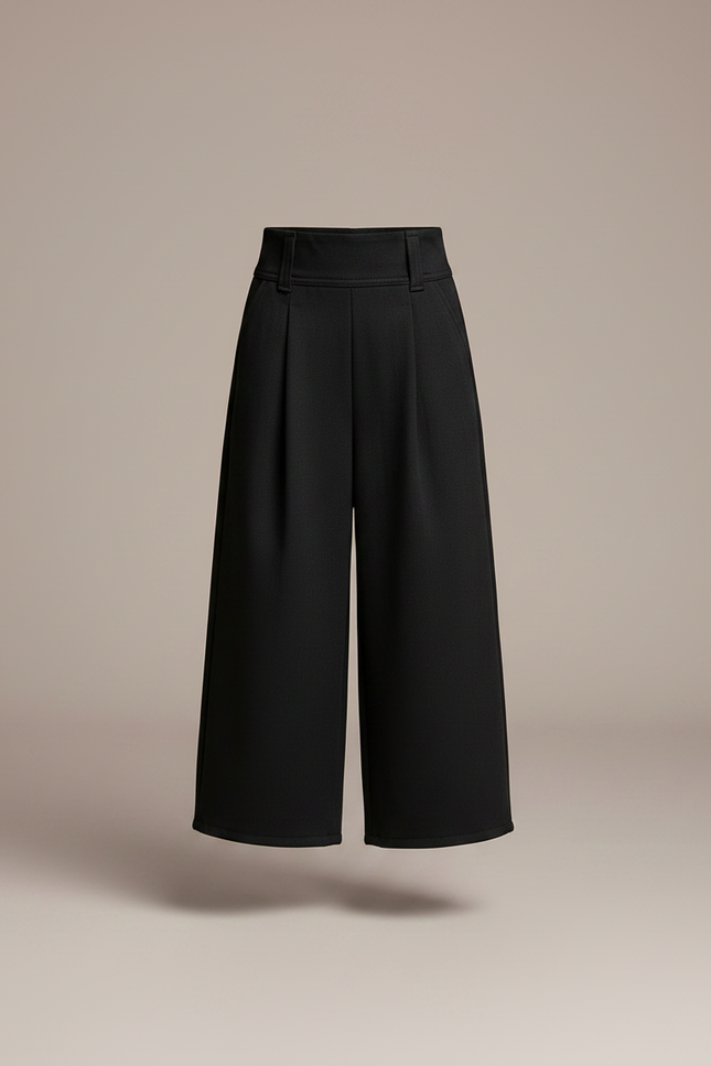 Pantalon Chinois Noir Ample Plissé Décoratif Enfant - Gabardine - vue 3