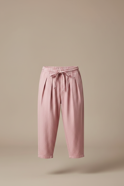 Pantalon Chinois Rose Ample Coton Plissé Enfant - vue 3