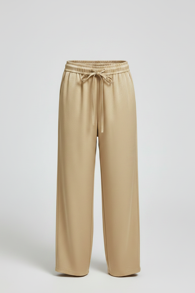 Pantalon Chinois Doré Satiné Ample Fluide Décontracté Enfant - vue 3