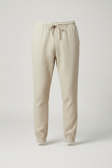 Pantalon Chinois Lin Coton Beige Harem Homme - vue 3