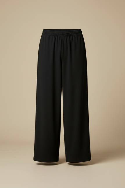 Pantalon Chinois Noir Ample Fluide Décontracté - Viscose - vue 3