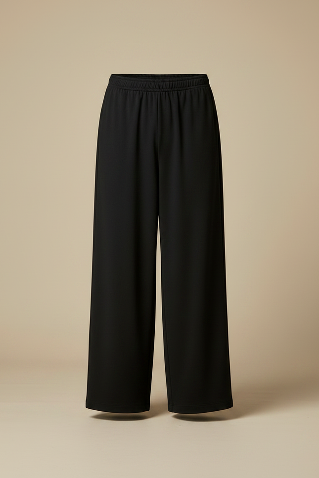 Pantalon Chinois Noir Ample Fluide Décontracté - Viscose - vue 3