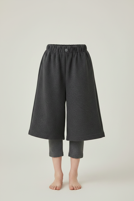 Pantalon Chinois Gris Ample Superposé Fille - Molleton - vue 3