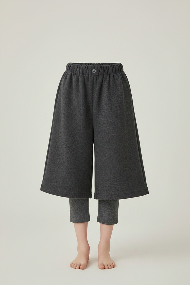Pantalon Chinois Gris Ample Superposé Fille - Molleton - vue 3