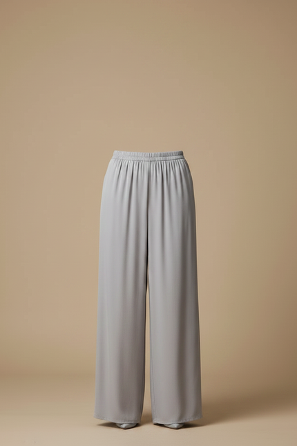 Pantalon Chinois Gris Fluide Ample Élégant Femme - Viscose - vue 3