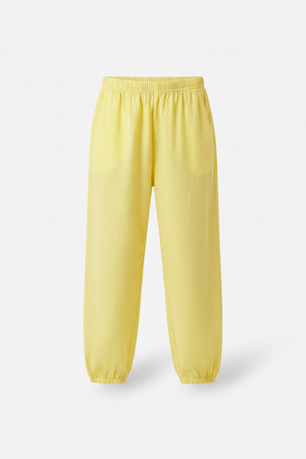 Pantalon Chinois Jaune Ample Coton Enfant Léger - vue 3
