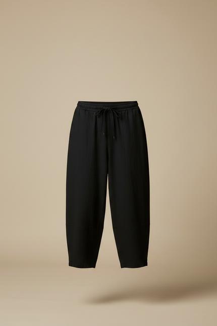 Pantalon Chinois Homme Noir Ample Lin - vue 3