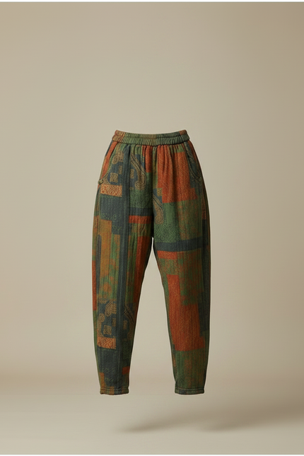 Pantalon Chinois Harem Imprimé Épais Chaud Décontracté - Laine - vue 3