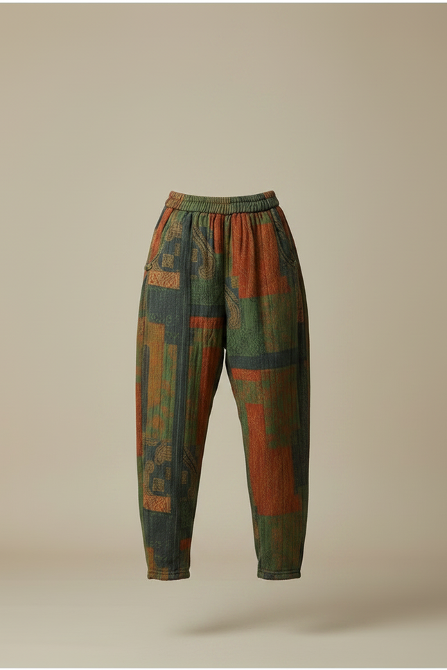 Pantalon Chinois Harem Imprimé Épais Chaud Décontracté - Laine - vue 3