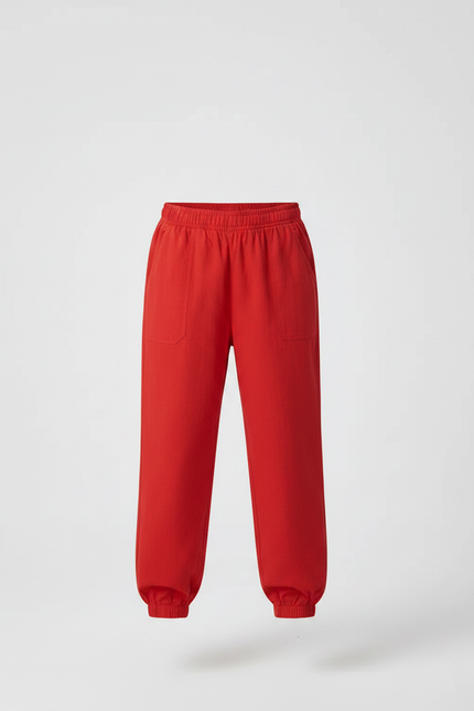 Pantalon Chinois Rouge Ample Cordon Sport Enfant - Molleton - vue 3