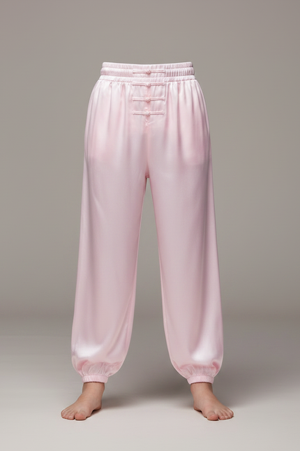 Pantalon Chinois Rose Satin Fluide Ample Enfant - vue 3