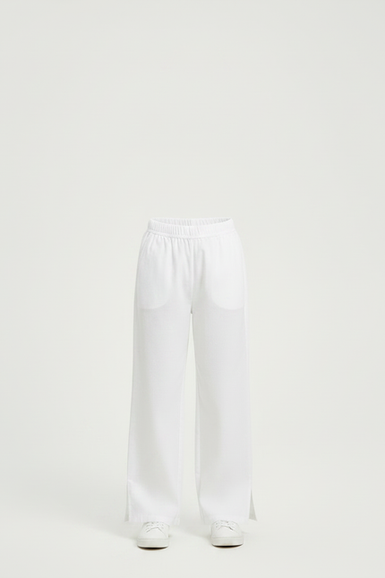 Pantalon Chinois Blanc Ample Fluide Fille Coton - vue 3