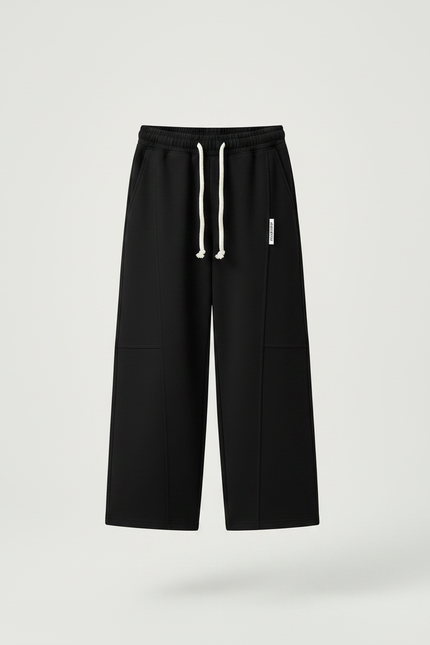 Pantalon Chinois Noir Ample Sport Coton Garçon - Molleton - vue 3