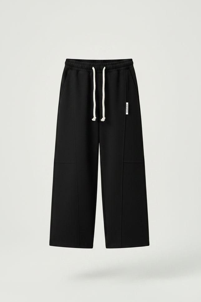 Pantalon Chinois Noir Ample Sport Coton Garçon - Molleton - vue 3