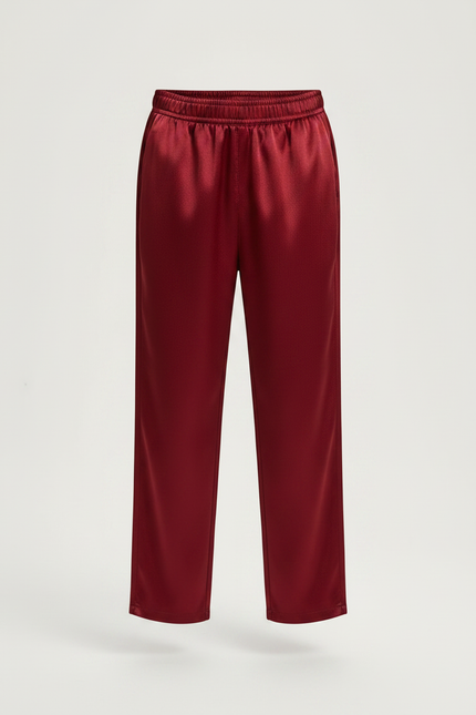 Pantalon Chinois Rouge Satiné Ample Élastique Garçon - vue 3