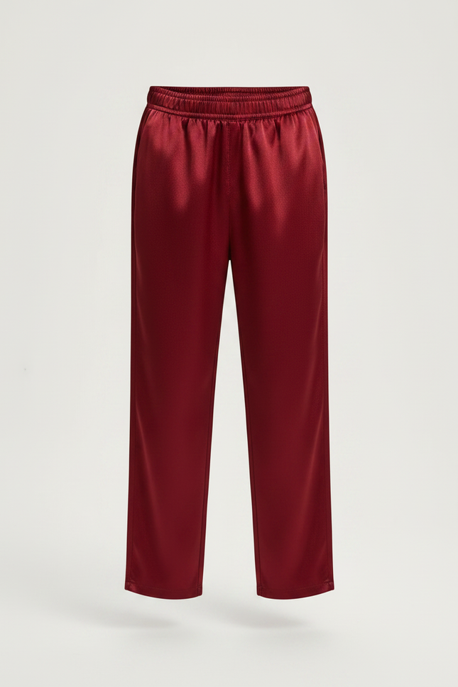 Pantalon Chinois Rouge Satiné Ample Élastique Garçon - vue 3