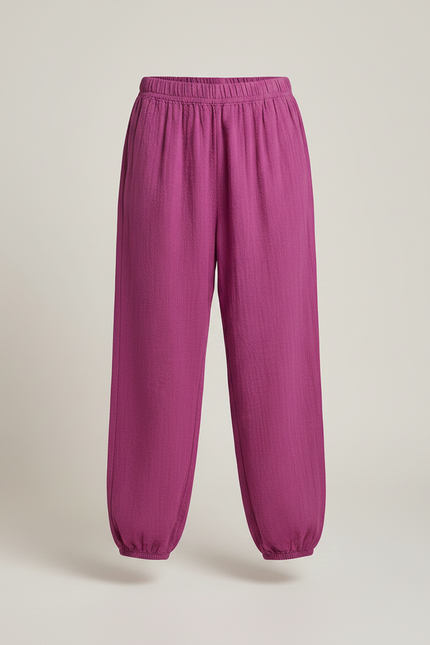 Pantalon Chinois Violet Ample Coton Enfant Respirant - vue 3