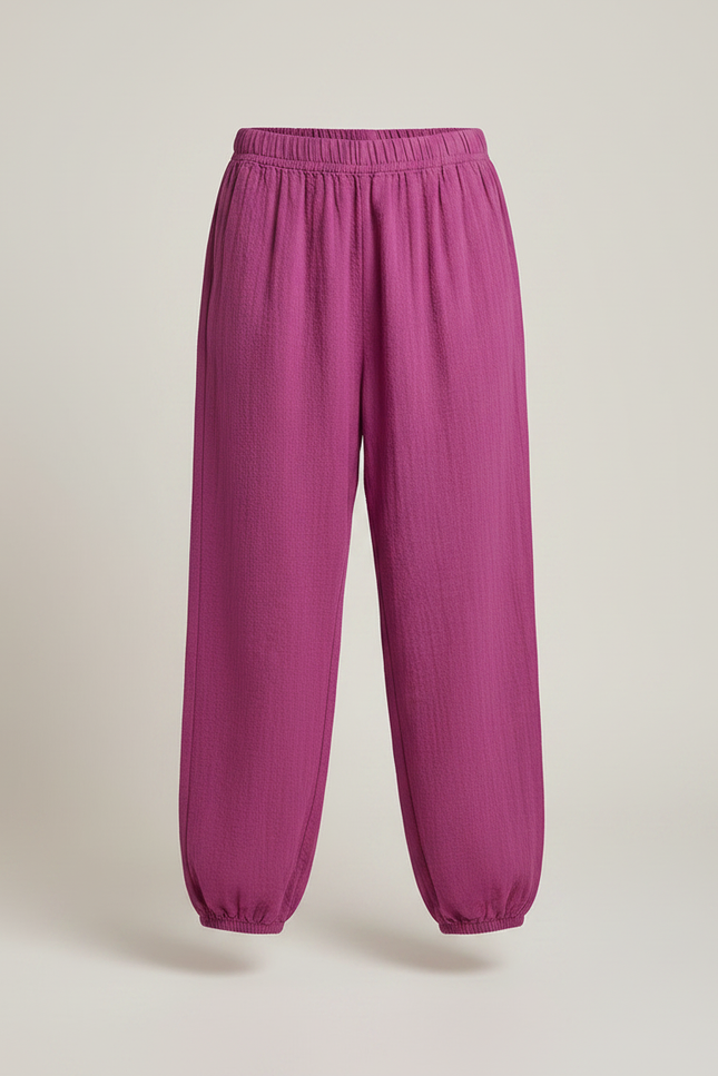 Pantalon Chinois Violet Ample Coton Enfant Respirant - vue 3