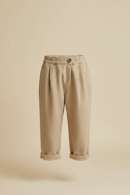 Pantalon Chinois Beige Ample Coton Enfant Décontracté - Laine - vue 3