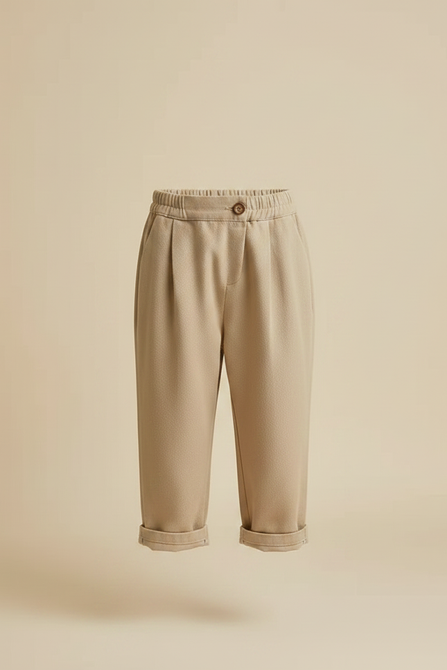 Pantalon Chinois Beige Ample Coton Enfant Décontracté - Laine - vue 3