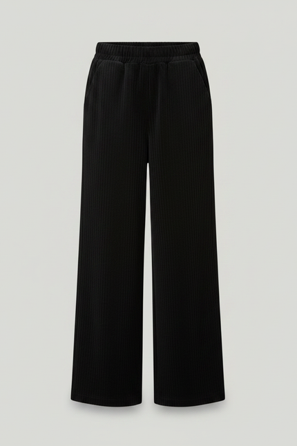Pantalon Chinois Fille Noir Ample - Cordé - vue 3