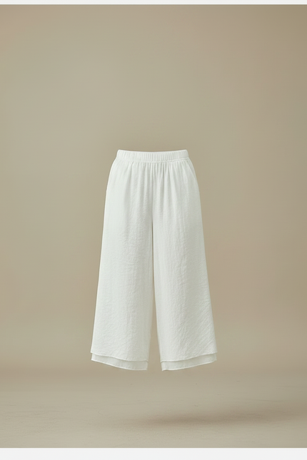Pantalon Chinois Blanc Ample Fluide Coton Lin - vue 3