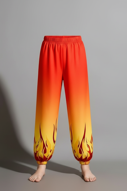 Pantalon Chinois Dégradé Flammes Ample Enfant Sportif - Multicolore Polyester - vue 3
