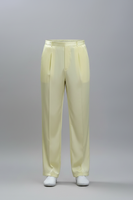 Pantalon Chinois Jaune Satiné Ample Élastiqué Homme - vue 3