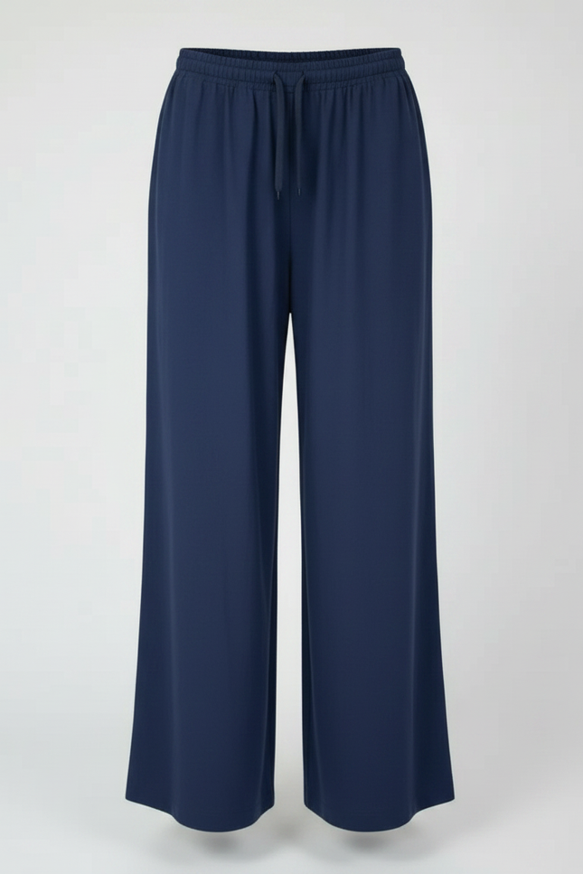 Pantalon Chinois Fille Bleu Marine Large - Viscose - vue 3
