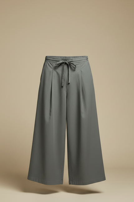 Pantalon Chinois Gris Ample Coton Décontracté Homme - Kaki Gabardine - vue 3