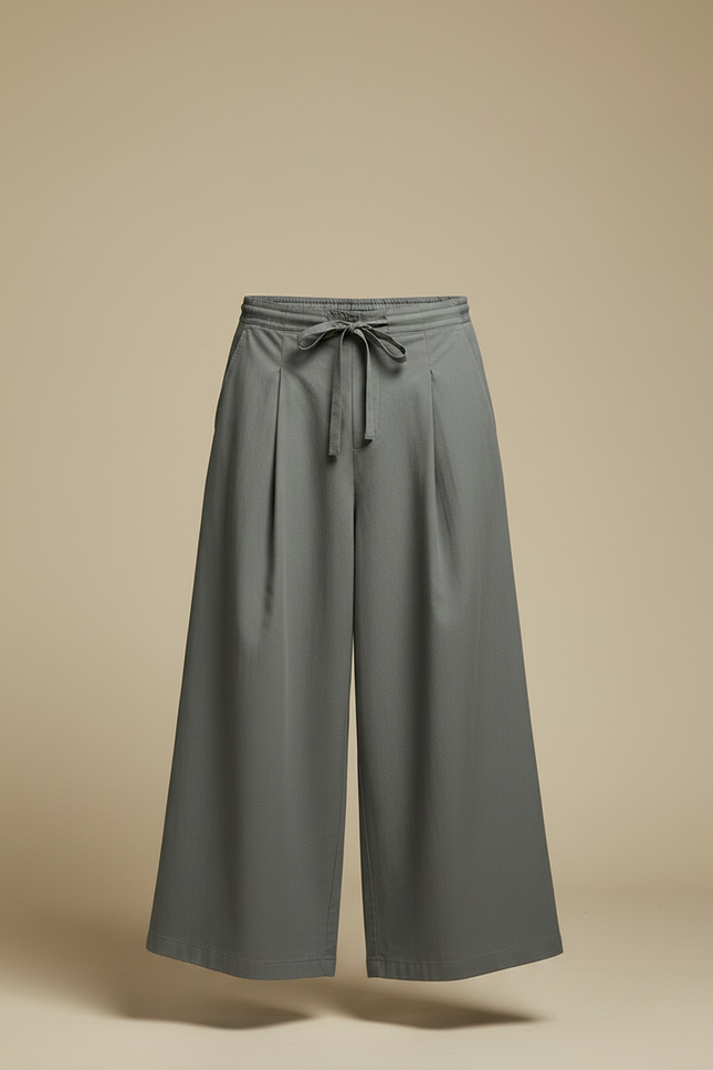 Pantalon Chinois Gris Ample Coton Décontracté Homme - Kaki Gabardine - vue 3