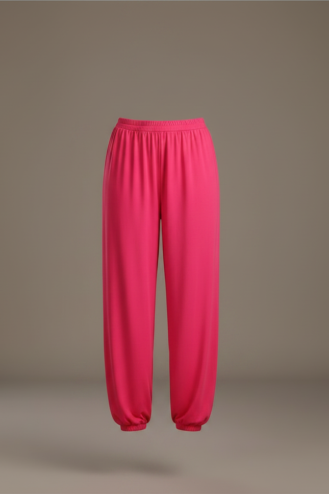 Pantalon Chinois Rose Ample Fluide Sport Femme - Viscose - vue 3